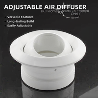 Diffuseur d'air sphérique réglable à bec de balle, design moderne, en acier inoxydable et aluminium, pour systèmes CVC, mural en plastique