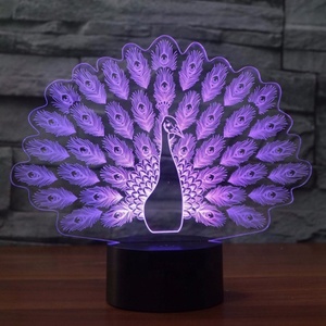 Điều khiển từ xa 16 màu tùy chỉnh Acrylic laser ánh sáng ban đêm 3D LED bàn đèn với hộp pin - Product Image 6