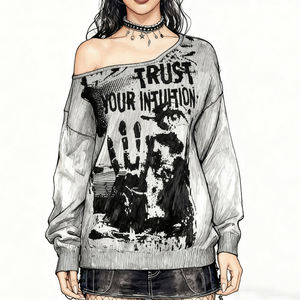 Китайские OEM-производители поддерживают небольшую серийную индивидуальную разработку женских топов в стиле панк, революционный готический стиль, для весны и осени. - Product Image 1