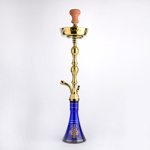 شيشة مصرية محمولة صغيرة الحجم بتصميم جديد مع حواف ذهبية حقيقية، شيشة اجتماعية بقاعدة على شكل بندقية AK47 للبيع بالجملة - Product Image 2