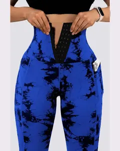 King mcgreen star celana Yoga motif, celana Yoga ukuran besar dengan saku kontrol perut