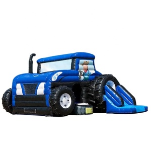 Château gonflable 3D stéréoscopique Tracteur Bleu, Design Attrayant, Plusieurs Modes de Jeu, Trampoline Commercial de Qualité Supérieure - Product Image 1