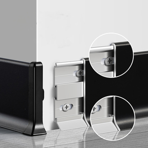 Prix de gros Clip de ligne de plinthe murale H40/60/80mm Diverses plinthes de sol en métal Profil en aluminium Bande de décoration linéaire - Product Image 1