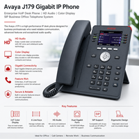 Téléphone IP Gigabit Avaya J179, téléphone de bureau VoIP d'entreprise, audio HD, écran couleur, système téléphonique SIP pour bureau professionnel
