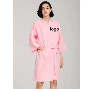 Peignoir de Coiffure Noir Professionnel avec Manches, Logo Personnalisé, Robe de Salon de Beauté pour Client, Tablier Kimono - Product Image 2