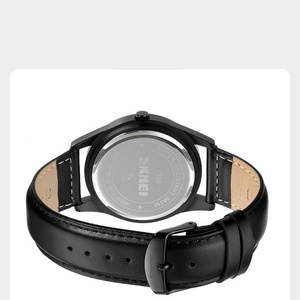 Skmei 1986 Men's Quartz <b>Watch</b> Alloy Large Grey Dial 3BAR <b>Waterproof</b> Business Simple Calendar Casual Leather Band Glass Window - Product Image 6