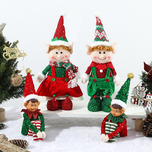 Nouvelles décorations de Noël créatives : Pendentif poupée elfe rouge et verte télescopique pour sapin de Noël - Product Image 3
