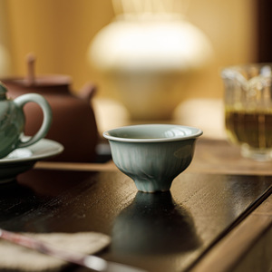 Guanlan Ceramics Small <b>Teacup</b> Banana Moon Color Porcelain Kung Fu Tea Tasting Cup Round Shape Dehua County Origin - Product Image 1