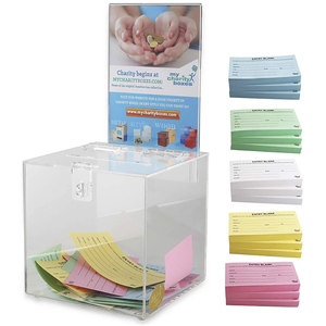 Hộp Trong Suốt Hộp Gợi Ý Đóng Góp Acrylic Rõ Ràng Với Khóa Plexiglass Poll Box Bộ Sưu Tập Từ Thiện Bằng Nhựa - Product Image 3