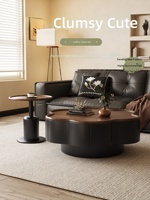 Ensemble de tables basses en pierre frittée en forme de pétale pour petits salons, avec combinaison créative de tables basses