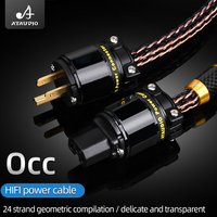 Câble d'alimentation audio HIFI pour amplificateur CD, haute tension, 24 brins, câble d'alimentation tressé OCC, prise standard US EU AU