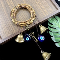 Cloche de prière sorcière exotique et anneau de vigne, pendentif carillon éolien Œil du Diable