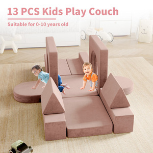 <b>Kids</b> Play Couch 13 Pcs Modular Foam <b>Sofa</b> Set For 0-10 Years Old Children's Educational Toy - Product Image 1