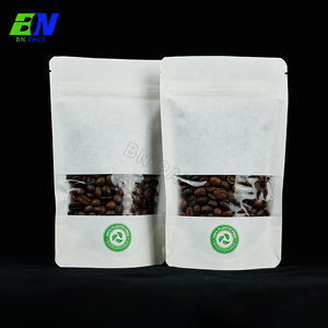 Sac en papier kraft recyclable à fond plat pour le stockage et l'emballage de grains de café, de noix, de thé et de collations <span class=keywords><strong>maison</strong></span> - Product Image 5