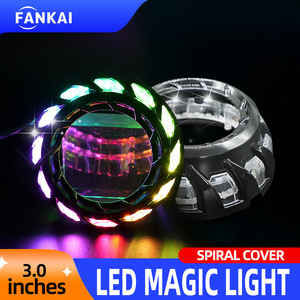 Rgb Spiral Led Angel Eye Ring 3 Inch Universal Fit For Car Headlight Upgrade <b>Daytime</b> <b>Running</b> <b>Light</b> Cover - Product Image 3
