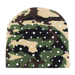 2026 Wholesale Rhinestone Knitted 100% <b>Wool</b> <b>Beanie</b> Caps Unisex Fashion Winter Warm Jacquard Streetwear Custom for Adults - Product Image 3