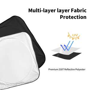 Pare-soleil de voiture en titane argenté, pliable, résistant à la chaleur, pare-soleil de pare-brise, parasol, blocage UV, fenêtre avant, sport, vente chaude - Product Image 6