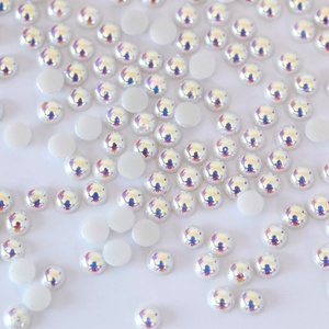 อุปกรณ์ตกแต่งเสื้อผ้าแบบติดร้อน รูปทรงกลมแบน 3 มิติ ผลิตจากเซรามิกเคลือบด้วยไฟฟ้า เป็นมิตรต่อสิ่งแวดล้อม ขนาด 6 มม. แบบเหลี่ยมเพชรพลอย สำหรับงาน DIY - Product Image 6