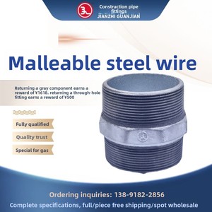 Raccordi in acciaio con filettatura esterna esagonale zincato raccordi per tubi filettati a doppia linea tubazioni <span class=keywords><strong>Gas</strong></span> e tubazioni di protezione antincendio - Product Image 2