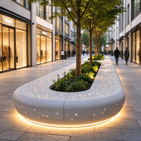 Banc en résine de béton transparente UHPC, ciment lumineux GRC, siège de piscine en forme d'arc, éclairage nocturne en pierre Tyco
