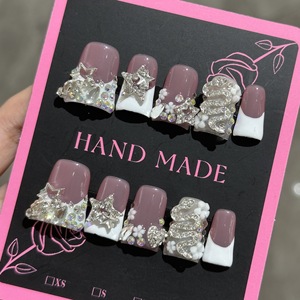 <span class=keywords><strong>Diseño</strong></span> exclusivo <span class=keywords><strong>de</strong></span> lujo 10PCS Prensa acrílica <span class=keywords><strong>Uñas</strong></span> artificiales hechas a mano Mariposa - Product Image 5
