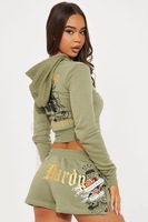 Ensemble 2 pièces tendance pour femme Soaring Rainbow, style européen et américain, avec pantalon long droit taille haute et cardigan court, motif tête de mort et cœur
