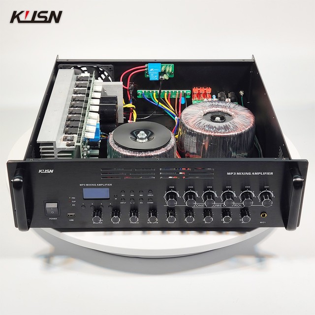 1000W 6 Zone 5 Channel Karaoke Amplifier Powered Mixer Amplifier Professional Power Sound PA System With FM Bluetooth Usb