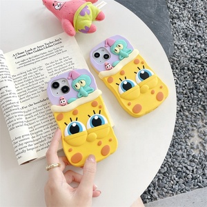 Coque de protection souple en silicone mignonne et fine pour iPhone 15 Pro Max, motif dessin animé éponge adorable - Product Image 4