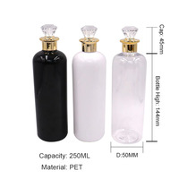 Bouteilles en Plastique Transparentes Vides, Flacons de Luxe Rechargeables avec Couvercle pour Toner, Lotion, Shampoing, Soins SPA – 250ml, 300ml, 400ml, 500ml