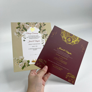 Tarjetas de Agradecimiento con Estampado en Dorado y Logotipo Personalizado CMYK al por Mayor - Tarjetas de Invitación de Boda de Lujo con Impresión en Lámina - Product Image 4