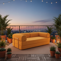 Canapé en velours en forme de L, style minimaliste moderne, pour salon, appartement compact, location, pliable, convertible en lit