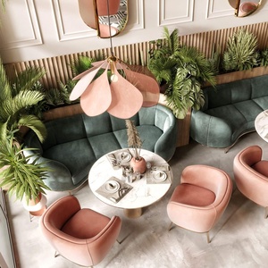 Vestíbulo del hotel, sofá de doble cara para restaurante, asiento de comida rápida, muebles de cafetería, cafetería, mesa de comedor y silla, sofá para banquetes - Product Image 3