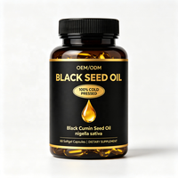 Capsules de gel molle d'huile de cumin noir pressée à froid OEM, marque privée, soutien capillaire et immunitaire, Halal 1000mg