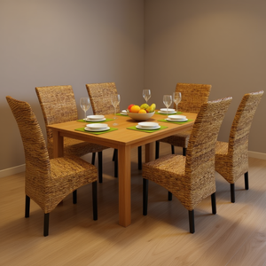ชุดเก้าอี้รับประทานอาหารไม้มะม่วงเนื้อแข็งอะบาคา 6 ตัว สีน้ำตาล ดีไซน์ทันสมัยแบบเรียบง่าย เฟอร์นิเจอร์บ้านที่มั่นคง - Product Image 2