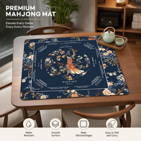 Tapete de Lujo Plegable y Portátil Antideslizante para Mesa de Mahjong Americana, 33x33 Pulgadas, Impermeable, Reductor de Ruido, de Caucho Natural