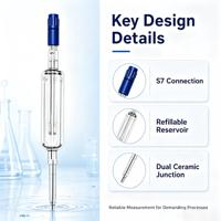 Elektroda pH Isi Ulang PH2000 120mm 0-14 pH 0-140C Dapat Membersihkan Diri Sendiri Berkat Tekanan Tinggi Industri Bio-farmasi