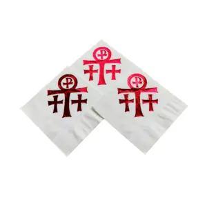 Serviettes et serviettes en papier décorées jetables personnalisées de couleur rouge noir rose marron
