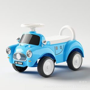 Pink Ride On Car For Kids 2-4 Years Old Plastic Four Wheel Toy Vehicle With Steering Wheel And Push Handle - Product Image 4