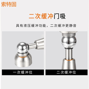 ตัวล็อคประตูไฮดรอลิก สแตนเลส 304 ติดผนังแบบแม่เหล็ก ไม่ต้องเจาะ ดีไซน์มินิมอล - Product Image 3