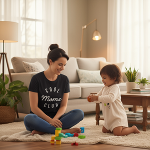 Cool Moms Club Camiseta para mujer, regalo del día de la madre, manga corta negra - Product Image 3