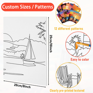 Panwenbo Biển Hoàng Hôn Tự Làm Màu Phác Thảo Bức Tranh Vải Bảng Trước Khi Vẽ In Bức Tranh Canvas Cho Kid Sinh Viên Người Lớn - Product Image 4