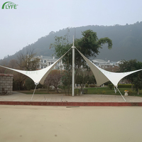 Structure de Toile de Bâche Extérieure Lyfe Moderne, Anti-UV, Imperméable, en Tissu Tensile, pour Parc, Garage, Abri, Résidentiel