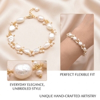 Bracelet en perles fait main, perles de culture d'eau douce naturelles, perles de cuivre, plaqué or, bracelet en perles pour tous les jours