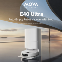 Robot aspirateur intelligent haute technologie MOVA E40 Ultra pour maison connectée, nettoyeur automatique 19 000 Pa, serpillière à rouleau haute aspiration pour balayage