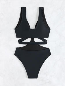 Maillot de bain une pièce sexy pour femme, nouveau style 2026 - Couleur unie - Amincissant - Dos nu - Maillot de bain de plage ajouré - Product Image 5