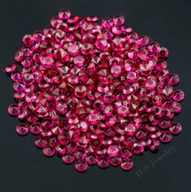 Mesin Potong AAAAA Bentuk Bulat Sintetis Ruby untuk Perhiasan Dijual