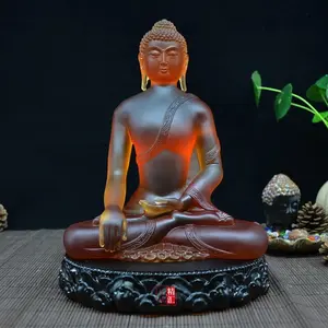 Liuli/lead crystal indian Sakyamuni buddha statue