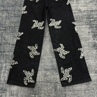 DENIMGUYS Nouveaux Patchs Brodés Personnalisés Design Mode Masculine Jeans en Denim Noir Personnalisés avec Logo