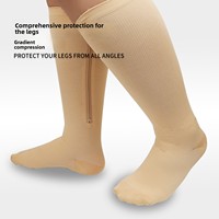 Chaussettes de compression tricotées unies, grandes tailles, pour la course et le cyclisme, pour hommes et femmes, OEM/ODM