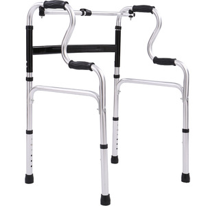 Adjustable Height Foldable <b>Walker</b> For <b>Elderly</b> Stainless Steel Aluminum Alloy Walking Aid Single Bend Double Bend Support - Product Image 1